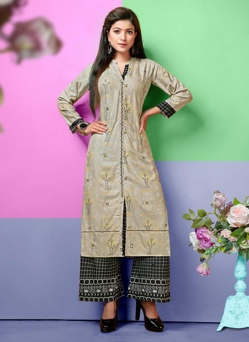 Hayat Latest Designer Rayon Top Hand Work Plazo Kurti Collection 001-008